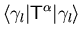 $\displaystyle {\langle \gamma _l \vert {\ensuremath{{\ensuremath{\mathsf{T}}}}}^{{\ensuremath{\alpha}}} \vert \gamma _l \rangle}$